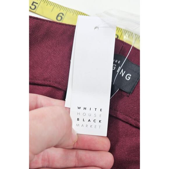 NWT WHBM the legging pants maroon ankle zip career business casual red stretch 4 - Picture 4 of 9